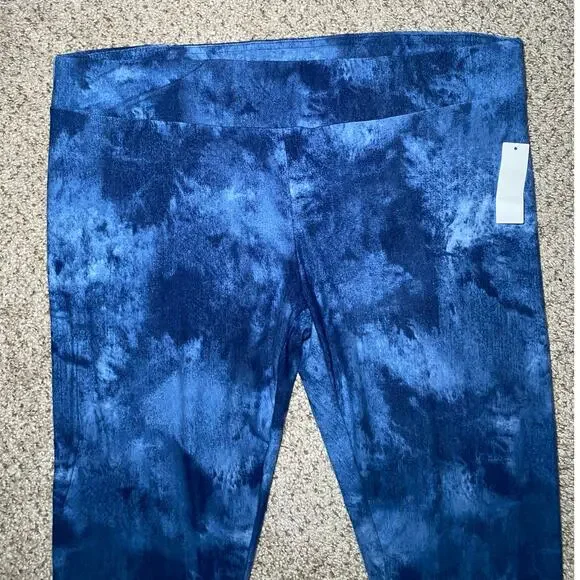 Time and Tru Blue Tie Dye Leggings - Women's XXL - Picture 3 of 10